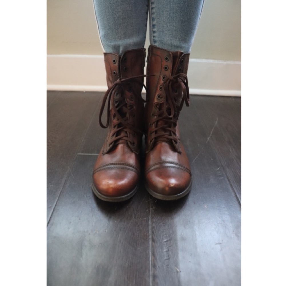 Brown Steve Madden Combat Boots